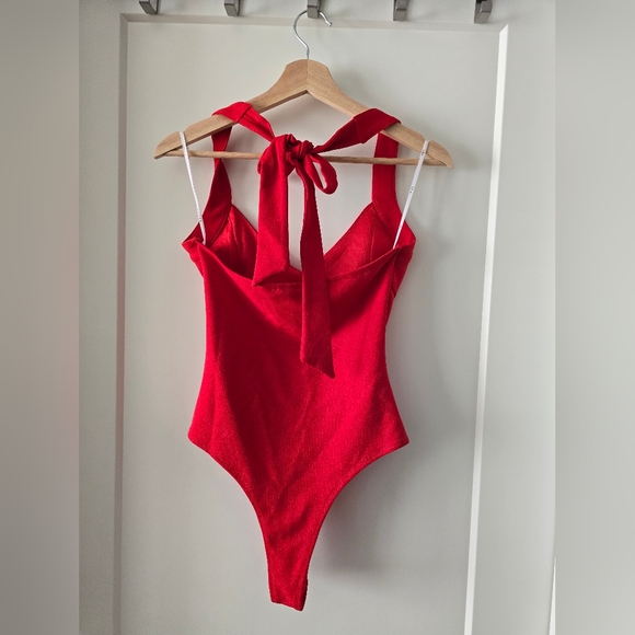 Lulus red halter bodysuit - Picture 2 of 3
